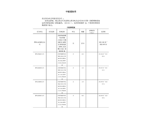 国网山西省电力交流穿墙套管中标项目